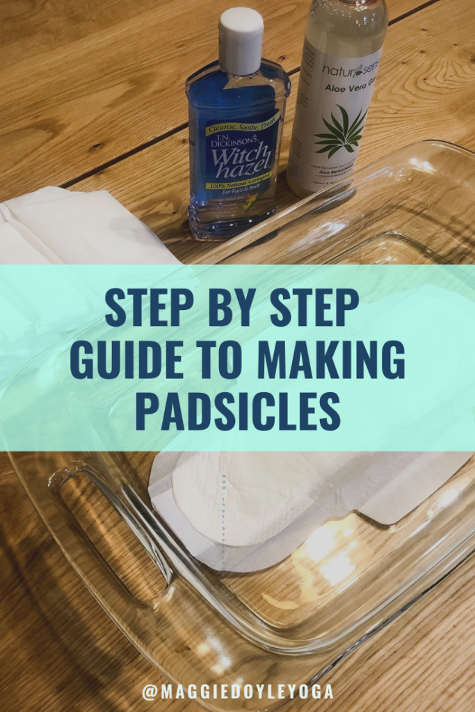 Step by step guide to make postpartum padsicle